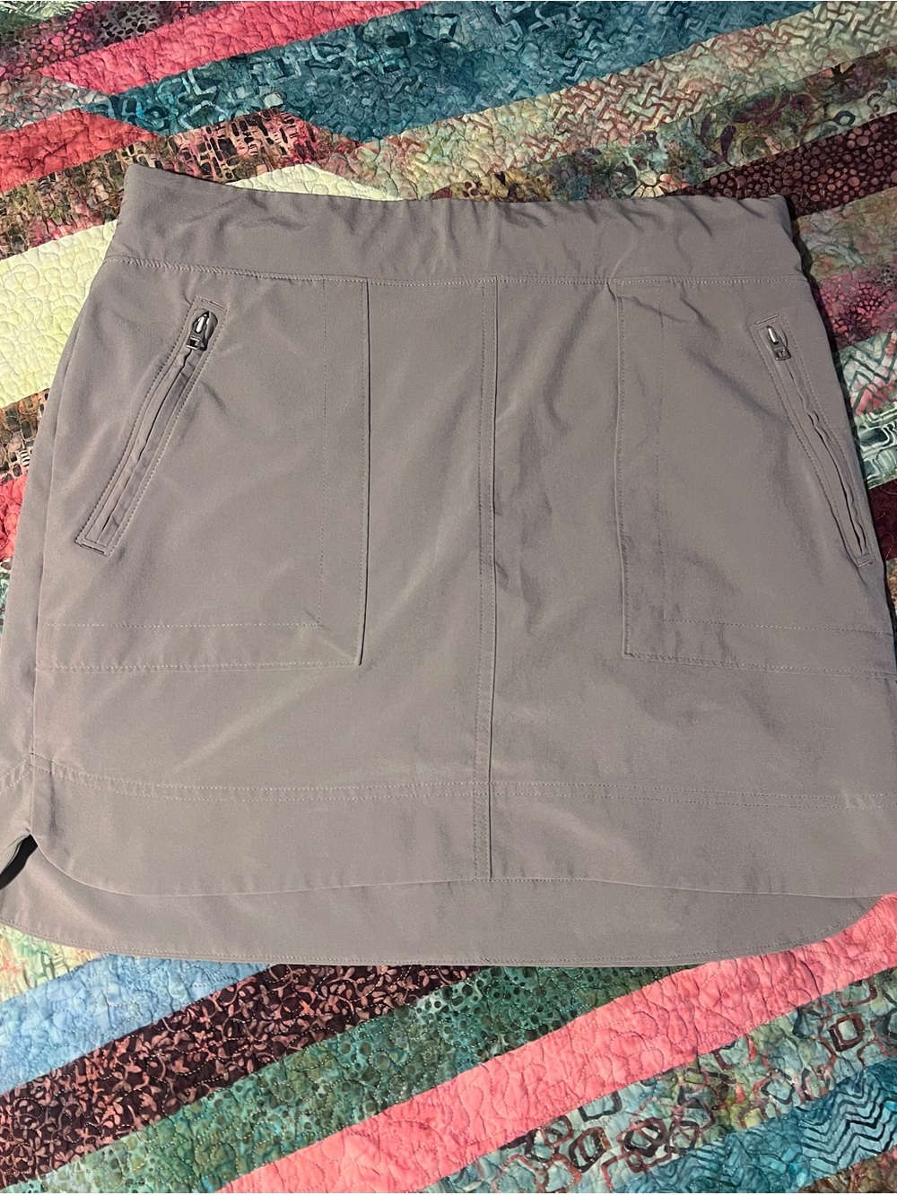 Athleta Women's Grey Active Stretch Skort with Zip Pockets
